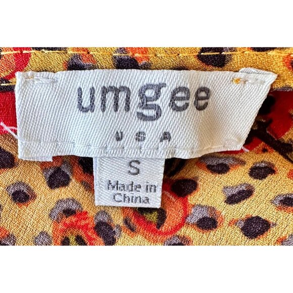 Umgee Leopard Print Top Poppies Small Flutter Sleeves Relaxed Festive US… - Picture 12 of 12